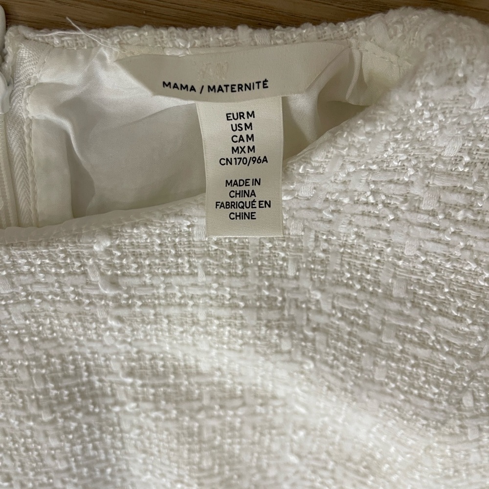 H&M Elegant Cream Tweed Mini Dress - Picture 2 of 6